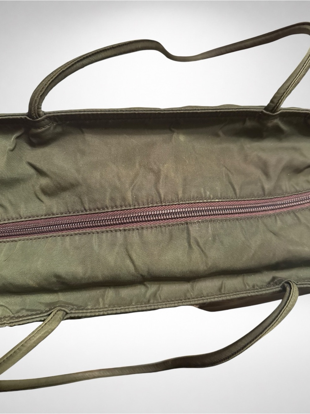 PRADA Authentic Vintage Tessuto Nylon Olive Green Large Tote Shoulder Bag Y2K - Picture 9 of 15